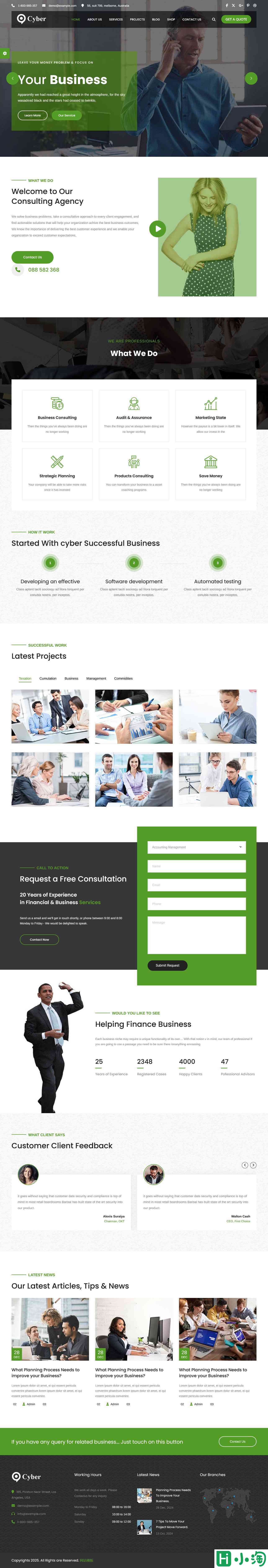 企业商业咨询机构网站模板-PC预览